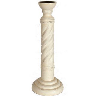 wooden hand carved twisted candlestick by papa theo