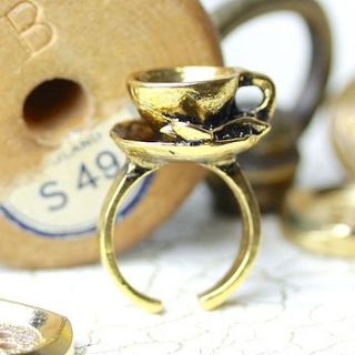 gold teacup ring by lisa angel