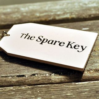 'the spare key' wooden key ring by angelic hen