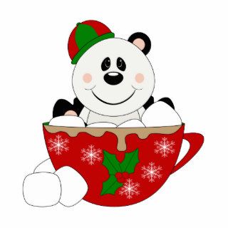 Cutelyn Christmas Mug Panda Bear Photo Cut Out