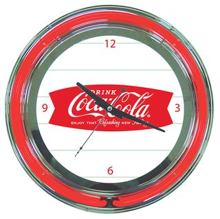 Coca Cola Refreshing Feeling Neon Clock Trademark Games Billiard Accessories
