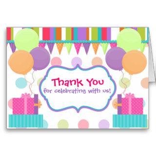 Colorful Birthday Thank You Card