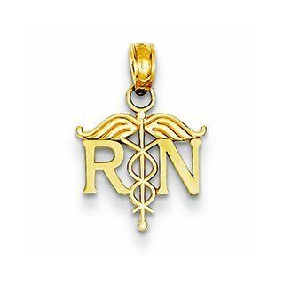 14K Gold Registered Nurse Pendant Gift For A Nurse Jewelry