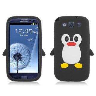 Aimo SAMSKPG001 Unique Penguin Skin Protective Case for Samsung Galaxy S3   1 Pack   Retail Packaging   Black Cell Phones & Accessories