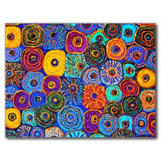 KICK IT UP Colorful Impressionist Flowers Card Post Card
