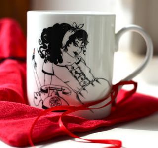 red lipstick situation mug by bedcrumb