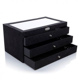 Colleen's Prestige™ Brushed Fabric 3 Drawer Necklace Jewelry Box
