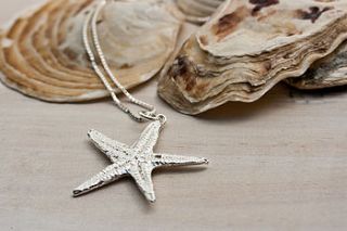 silver starfish necklace by cabbage white england