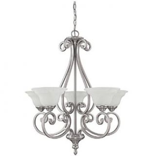 Capital Lighting 3075MN 222 Chandelier with Faux White Alabaster Glass Shades, Matte Nickel Finish   Light Fixtures  
