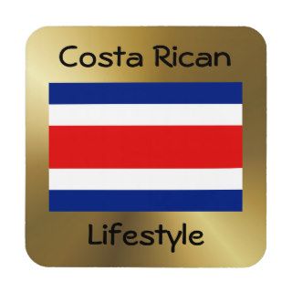 Costa Rica Flag+Text Coaster