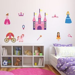 princess set fabric wall stickers by mirrorin