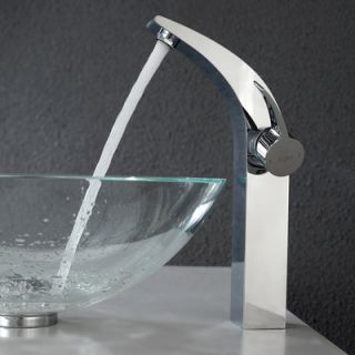 Kraus Crystal Clear Glass Vessel Sink and Illusio Faucet   C GV 100