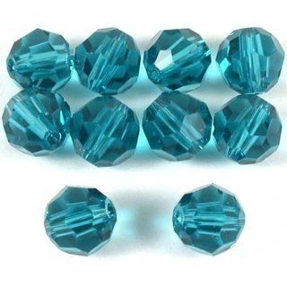 10 Indicolite Round Swarovski Crystal Beads 5000 6mm