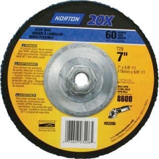 Norton 60-Grit Flap Disc — 7in.  Sanding   Conditioning Discs