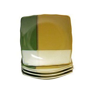 Sango Gold Dust Green Square Salad Plates, Set of 4 Kitchen & Dining