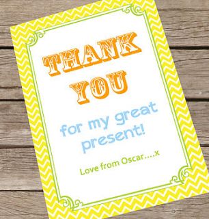 personalised party 'thank you' card by precious little plum