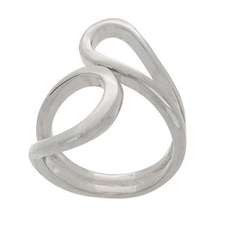 NEXTE Jewelry Silvertone Abstract Linear Swirl Ring NEXTE Jewelry Fashion Rings