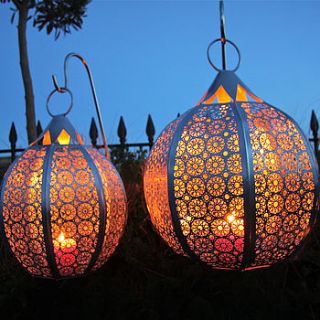 silver moon garden lantern by london garden trading