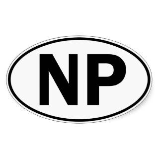 NP Oval Identity Sign Oval Stickers