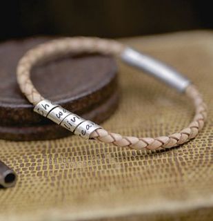personalised nude slim open scroll bracelet by joulberry