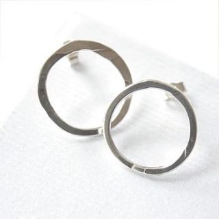 silver hoop earrings by little object