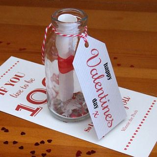 personalised valentine's message in a bottle by applemint designs