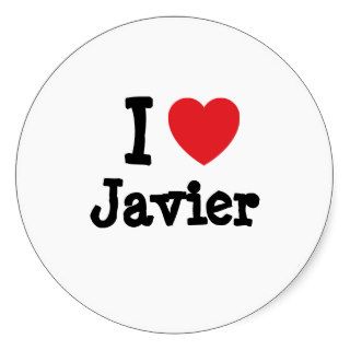 I love Javier heart custom personalized Sticker