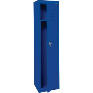 Sandusky Lee Welded Steel Storage Locker — Single Tier, 15in.W x 18in.D x 66in.H, Blue, Model# LF11151866-06  Lockers