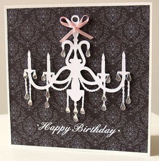 handmade birthday chandelier card   2 colours by thoughts of you