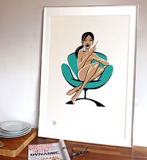 lounging no two the swan chair print by brough and ready
