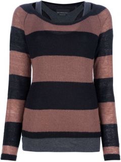 Maison Scotch Striped Sweater With Layered Vest