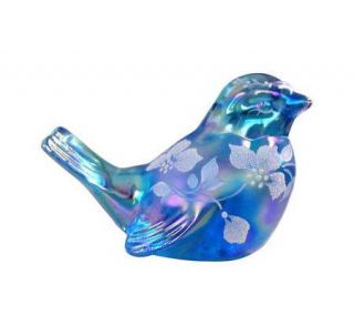 Fenton Art Glass Celeste Blue Bird Figurine —