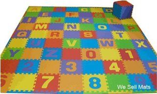 Uppercase 84 Sq. Ft. 'We Sell Mats' Alphabet and Number Floor Puzzle Each Tile 12"x12"x3/8" Thick with Borders plus 48 plain tiles. Sports & Outdoors