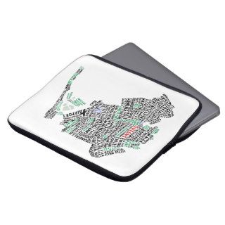 Queens New York Typography Map Laptop Sleeve