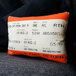 brighton train ticket cushion april by ashley allen