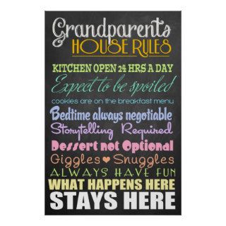 Grandparents House Rules Print