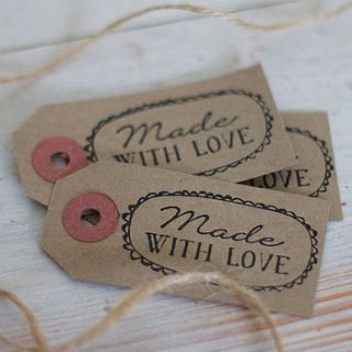 10 'made with love' tags by lovely cuppa