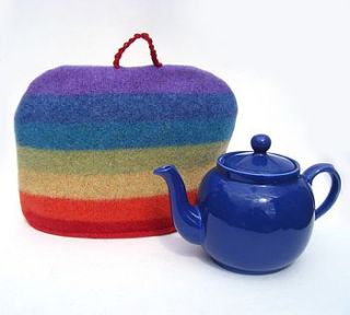 rainbow wool tea cosy by my baboo