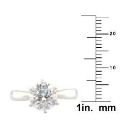 14k White Gold 2 1/10 CT TDW Certified Clarity enhanced Round Diamond Ring (D, SI1) One of a Kind Rings