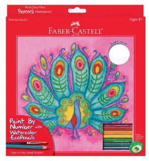 Paint By Number with Watercolor EcoPencils Peacock Toys & Games