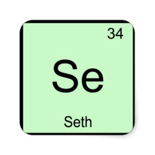 Seth Name Chemistry Element Periodic Table Square Stickers