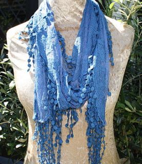 pretty lace flowers scarf by bella bazaar
