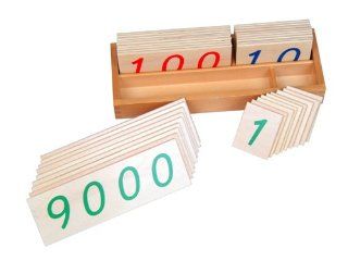 Montessori Large Wooden Number Cards With Box Toys & Games