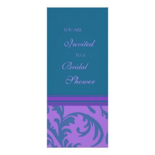 Teal Purple Swirl Bridal Shower Invitation Cards