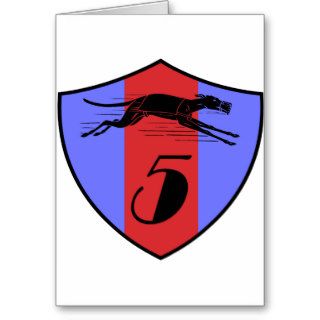 Graphic Racing Greyhound Dog Shield Number 5 Greeting Cards