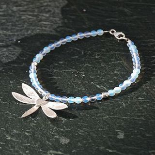 handmade dragonfly and gemstone bracelet by penelopetom direct ltd