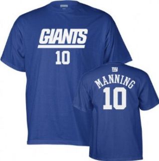 Eli Manning Reebok Name and Number New York Giants T Shirt   Large  Sports Fan T Shirts  Clothing