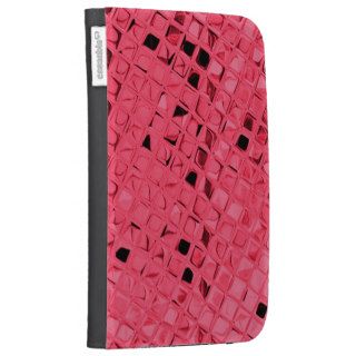 Shiny Metallic Red Diamond Faux Serpentine Case For The Kindle