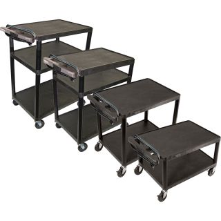 Luxor Adjustable Utility Cart — 3 Electrical Outlets, 400-Lb. Capacity, Model# LPDUOE-B  Utility Carts