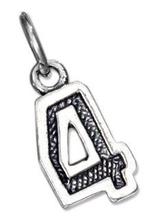 Sterling Silver Jersey "4" Number Charm Jewelry